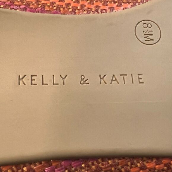 Kelly & Katie Pirassa Flats 8.5M Pointed Toe Woven Orange Pink Casual Summer - Picture 8 of 8